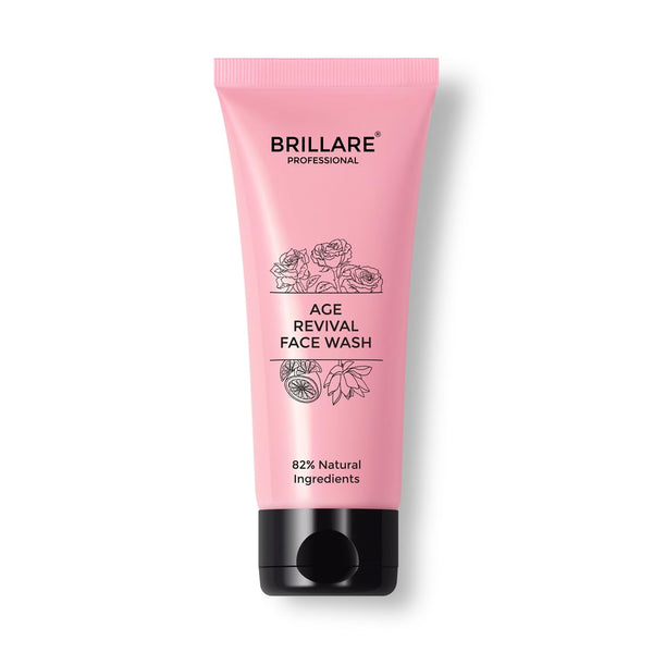 Brillare Professional Age Revival Face Wash for Anti-Aging Skin with Rose, Lotus & Orange 