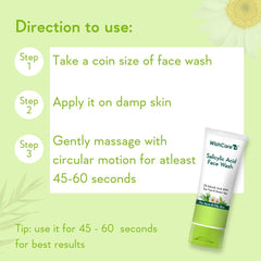 WishCare 2% Salicylic Acid Face Wash for Women & Men with AHA