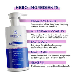 Mannlich 2% Salicylic Acid Body Acne Wash for Men