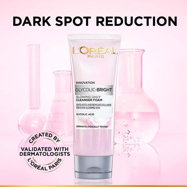 L'Oreal Paris Glycolic Bright Daily Foaming Face Cleanser, 100ml