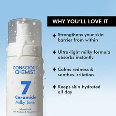 Conscious Chemist® Niacinamide & 7 Ceramide Milky Face Toner