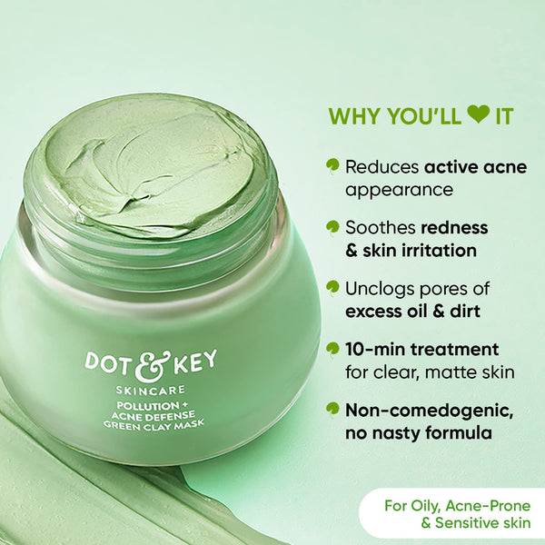 Dot & Key Skin Care Pollution + Acne Defense Green Clay Mask