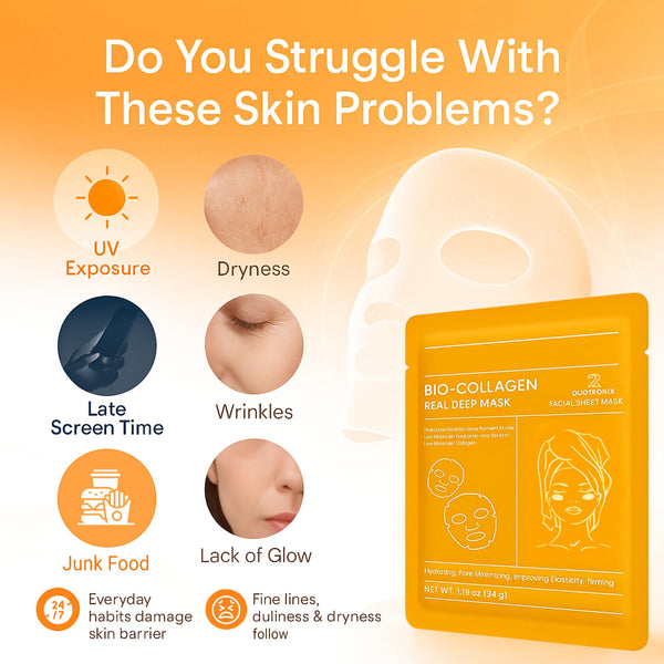 Duotronix Bio Collagen Overnight Korean Glass Skin Hydrogel Face Mask