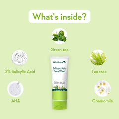 WishCare 2% Salicylic Acid Face Wash for Women & Men with AHA